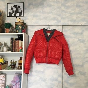 Grane Orange Jacket Cropped Short Mini